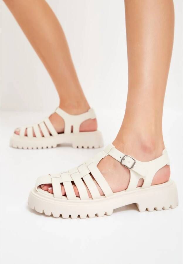 Cesare Gaspari Urban Blokhak Sandalen Beige Dames