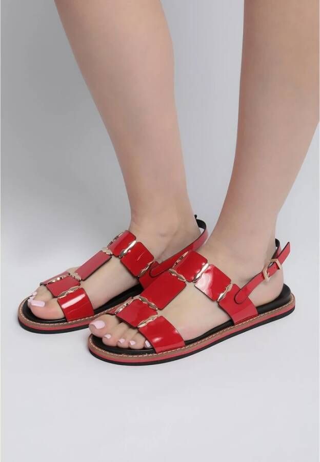 Cesare Gaspari Urban Chic Leren Sandalen Red Dames