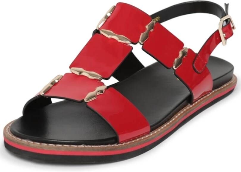 Cesare Gaspari Urban Chic Leren Sandalen Red Dames