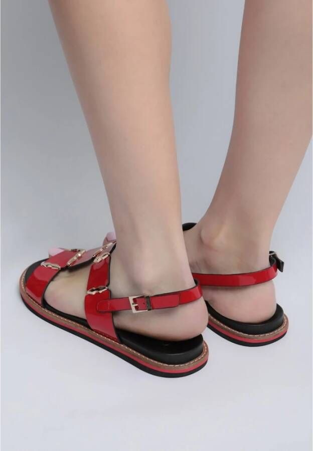 Cesare Gaspari Urban Chic Leren Sandalen Red Dames