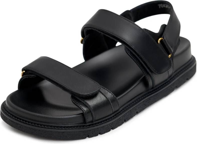 Cesare Gaspari Urban Leather Platform Sandals Black Dames