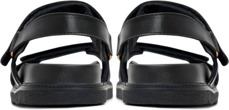 Cesare Gaspari Urban Leather Platform Sandals Black Dames