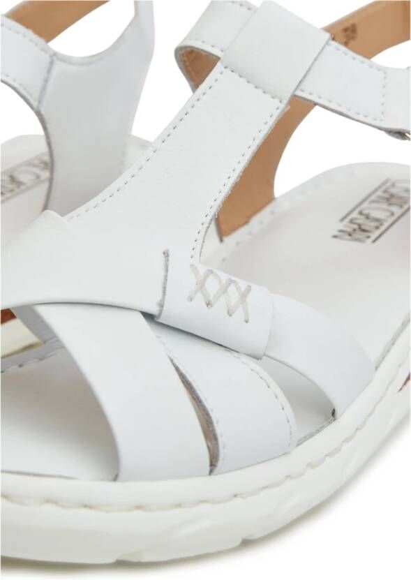 Cesare Gaspari Urban Leren Plateauhakken Sandalen White Dames