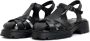 Cesare Gaspari Verhoogde Leren Plateau Sandalen Black Dames - Thumbnail 3