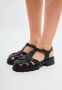 Cesare Gaspari Verhoogde Leren Plateau Sandalen Black Dames - Thumbnail 6