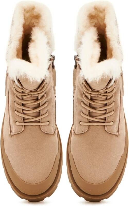 Cesare Gaspari Veterschoenen Enkellaarzen Beige Dames