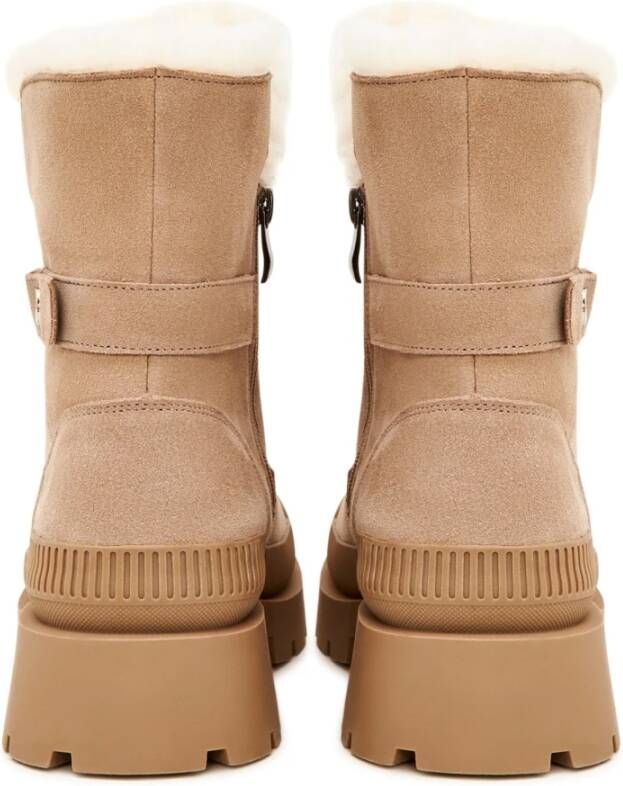 Cesare Gaspari Veterschoenen Enkellaarzen Beige Dames