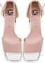 Cesare Gaspari Vierkante Hak Sandalen Stof Roze Pink Dames - Thumbnail 4