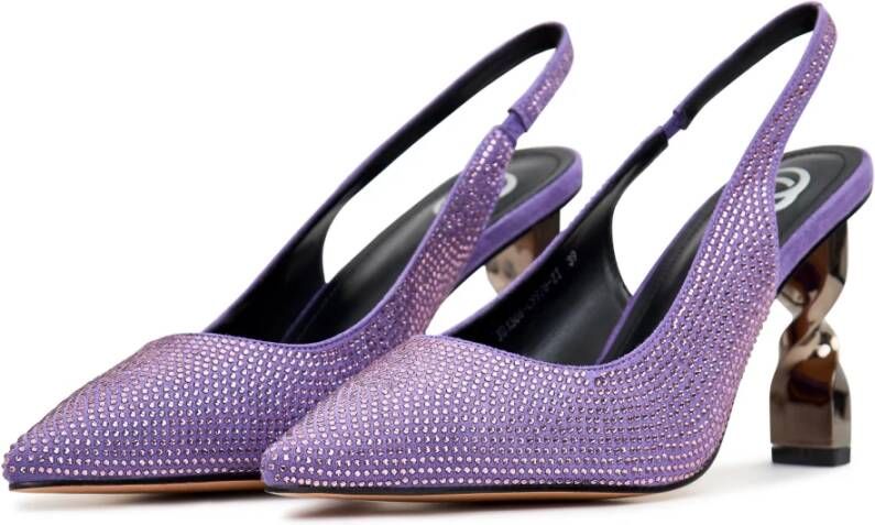 Cesare Gaspari Stiletto High Heeled Pumps Violet Purple Dames