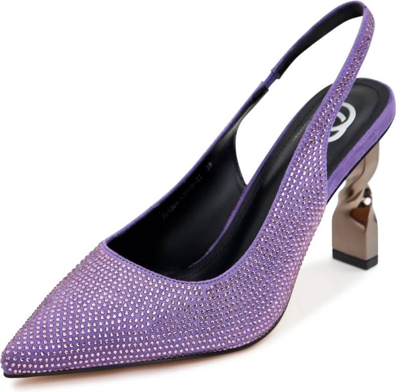 Cesare Gaspari Stiletto High Heeled Pumps Violet Purple Dames