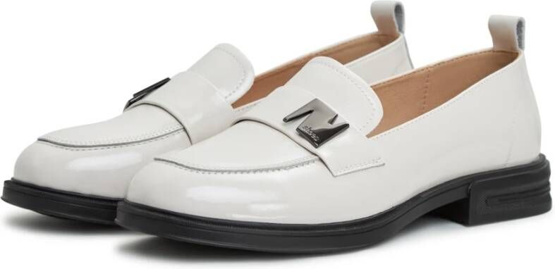 Cesare Gaspari Witte Blokhak Loafers White Dames