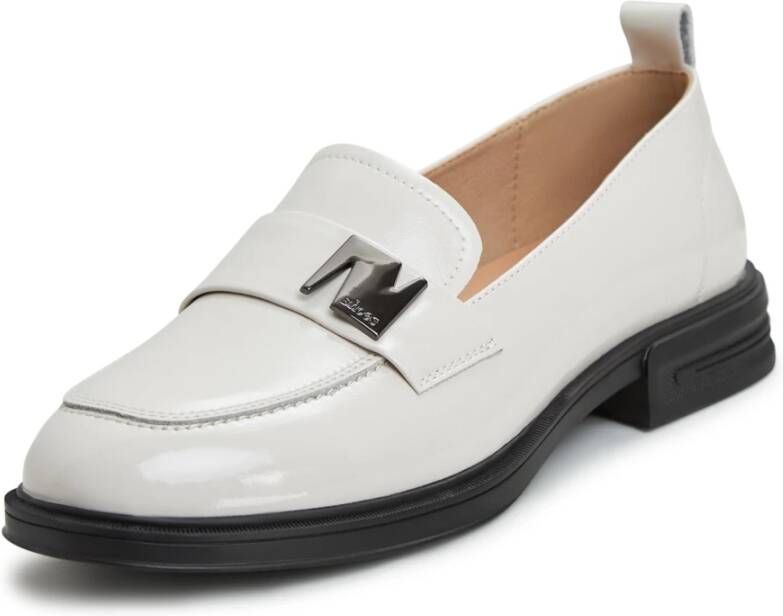 Cesare Gaspari Witte Blokhak Loafers White Dames