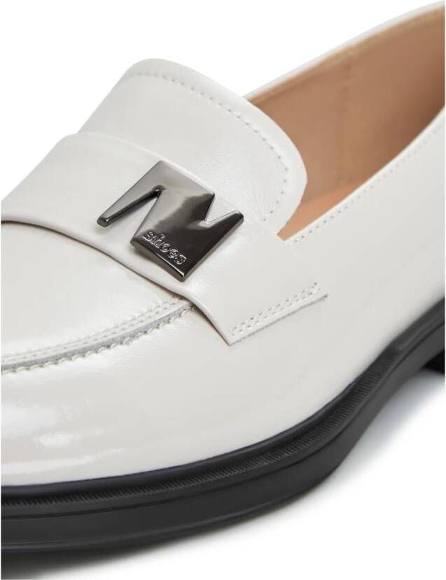 Cesare Gaspari Witte Blokhak Loafers White Dames