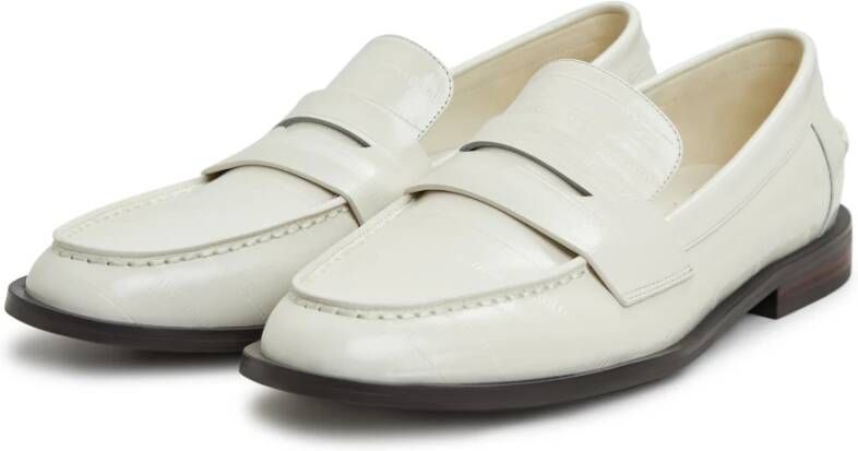 Cesare Gaspari Witte Blokhak Loafers White Dames