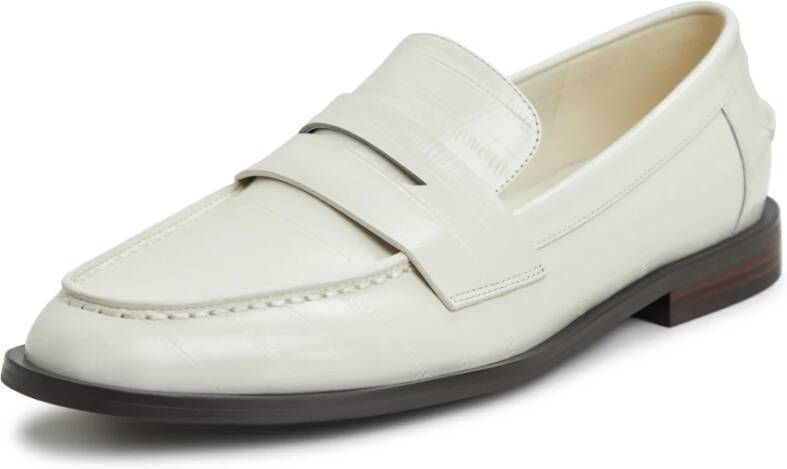 Cesare Gaspari Witte Blokhak Loafers White Dames