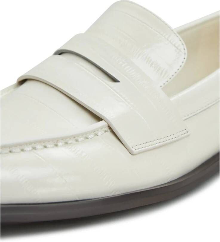 Cesare Gaspari Witte Blokhak Loafers White Dames