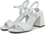 Cesare Gaspari Witte blokhak sandalen Aina White Dames - Thumbnail 2