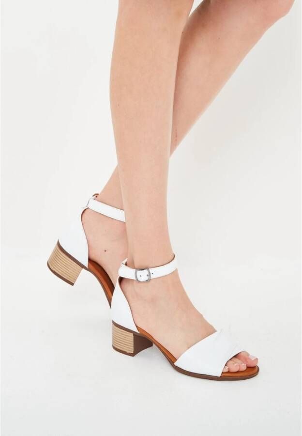 Cesare Gaspari Witte Blokhak Sandalen White Dames