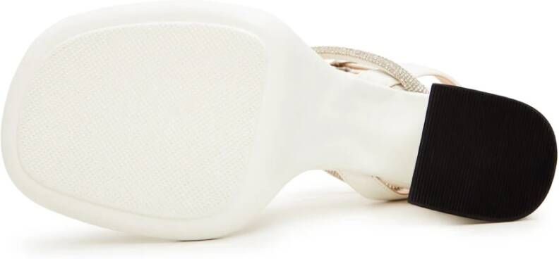 Cesare Gaspari Witte blokhak sandalen White Dames