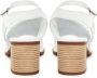 Cesare Gaspari Witte Leren Blokhak Sandalen White Dames - Thumbnail 8