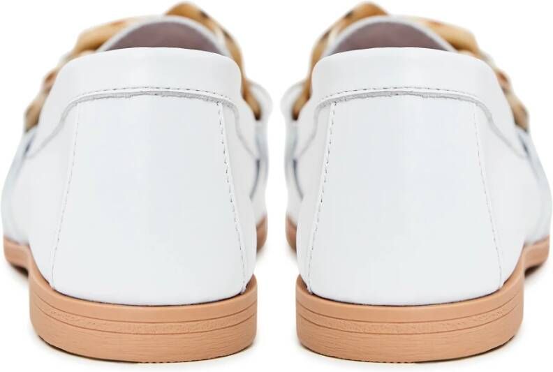 Cesare Gaspari Witte Leren Loafers met Chunky Zool White Dames