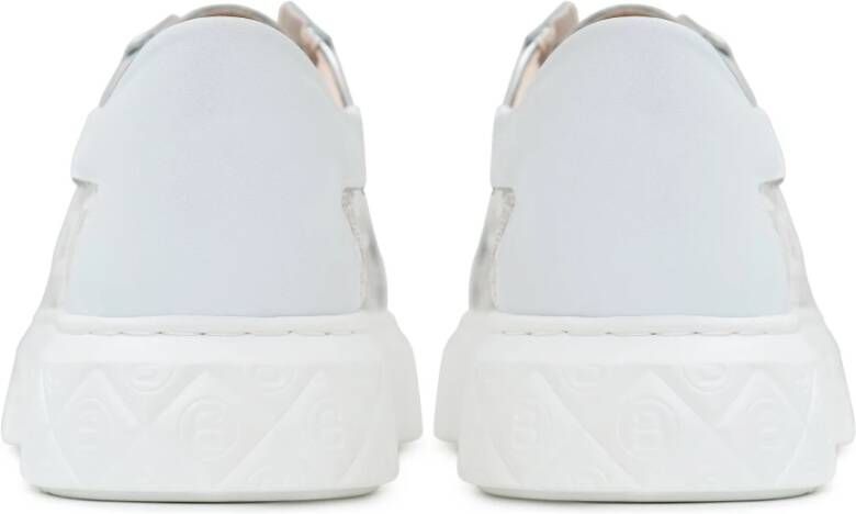 Cesare Gaspari Witte Leren Platform Sneakers White Dames