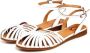 Cesare Gaspari Witte Leren Platte Sandalen White Dames - Thumbnail 3