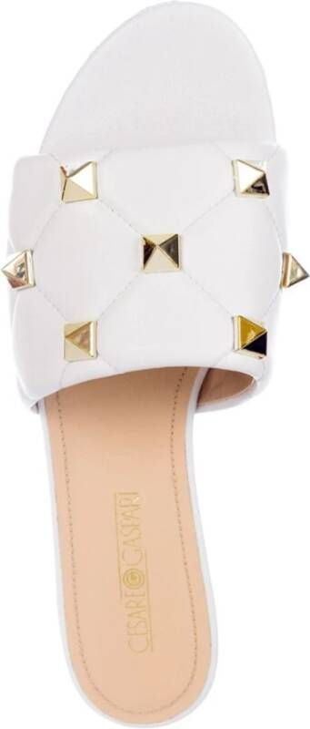 Cesare Gaspari Witte Rockstud Sandalen Mila White Dames