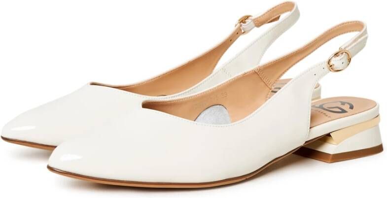 Cesare Gaspari Witte Slingback Ballerina's White Dames