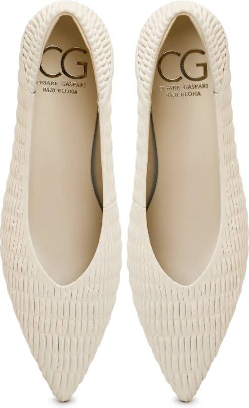 Cesare Gaspari Witte Stiletto Hakken Pumps White Dames