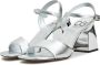 Cesare Gaspari Zilveren Blokhak Sandalen Aina Gray Dames - Thumbnail 2