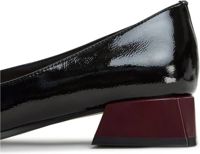 Cesare Gaspari Zwarte Block Heel Ballerina's Ingrid Black Dames