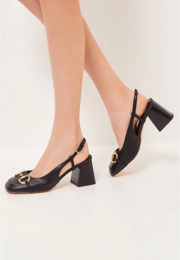 Cesare Gaspari Zwarte Block Heel Pumps Anais Black Dames