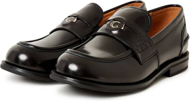 Cesare Gaspari Zwarte Blokhak Loafers Black Dames