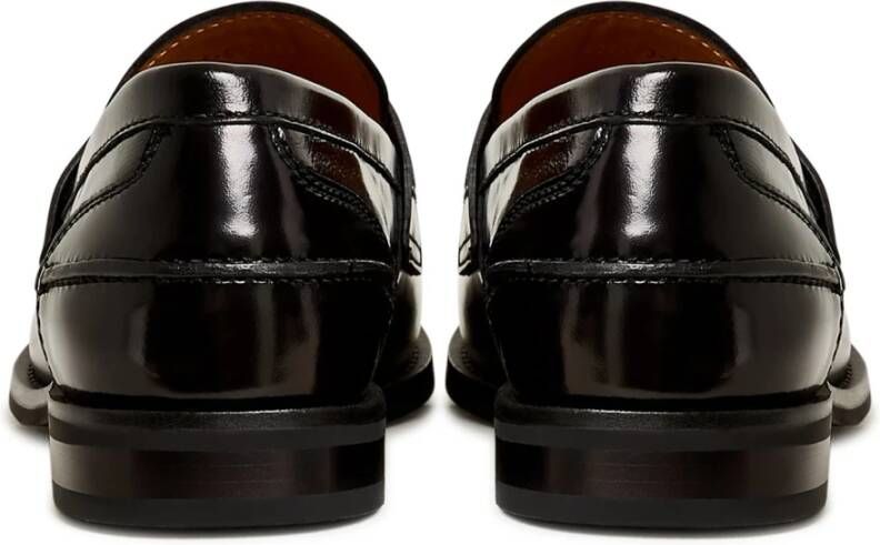 Cesare Gaspari Zwarte Blokhak Loafers Black Dames