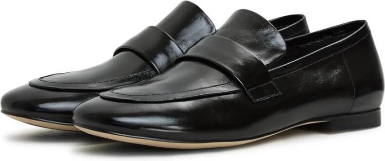 Cesare Gaspari Zwarte Blokhak Loafers Black Dames