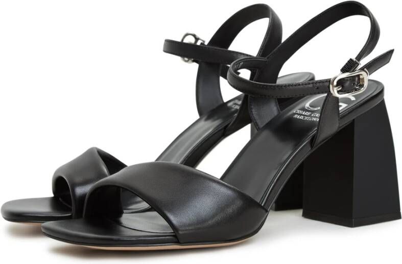 Cesare Gaspari Zwarte blokhak sandalen Aina Black Dames