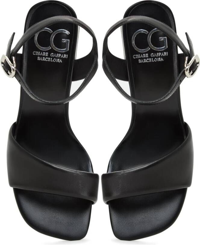 Cesare Gaspari Zwarte blokhak sandalen Aina Black Dames