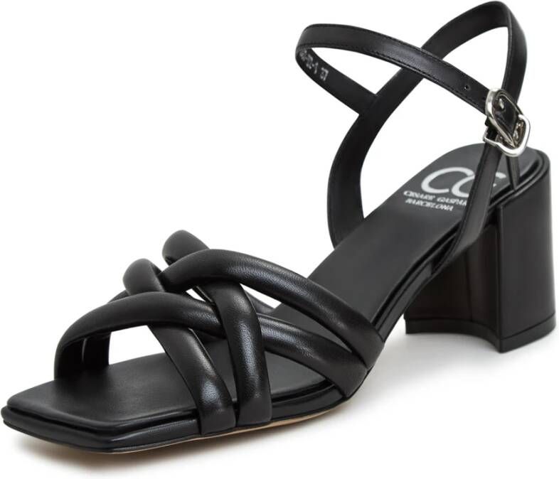 Cesare Gaspari Zwarte Blokhak Sandalen Anaia Black Dames