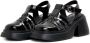 Cesare Gaspari Zwarte Blokhak Sandalen Black Dames - Thumbnail 3