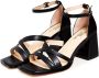 Cesare Gaspari Zwarte Blokhak Sandalen Black Dames - Thumbnail 3