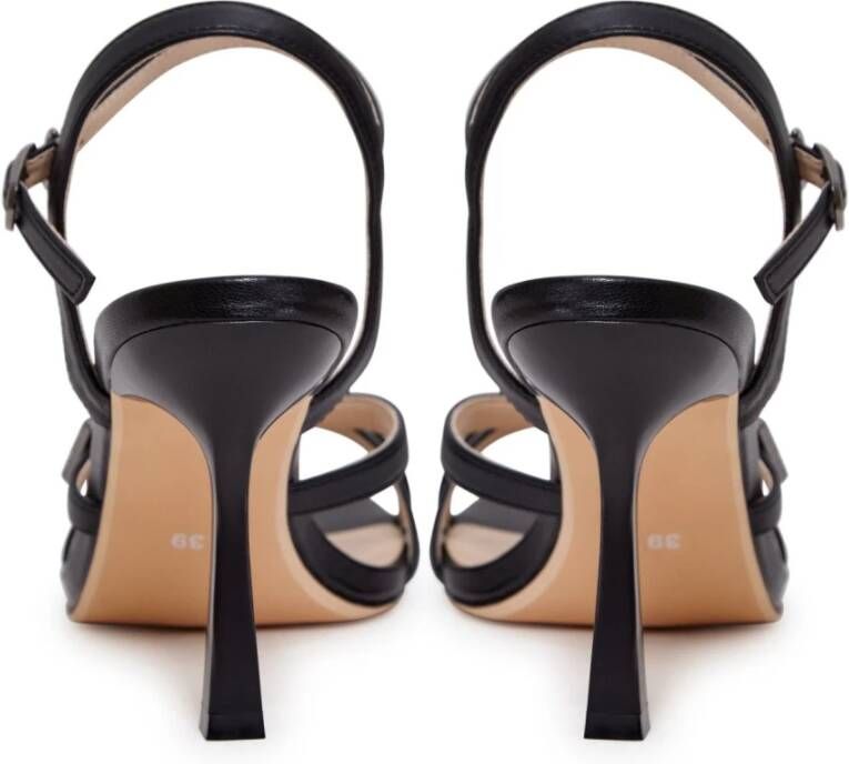 Cesare Gaspari Zwarte hoge hak sandalen Black Dames