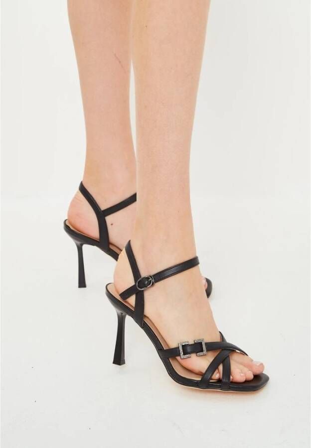 Cesare Gaspari Zwarte hoge hak sandalen Black Dames