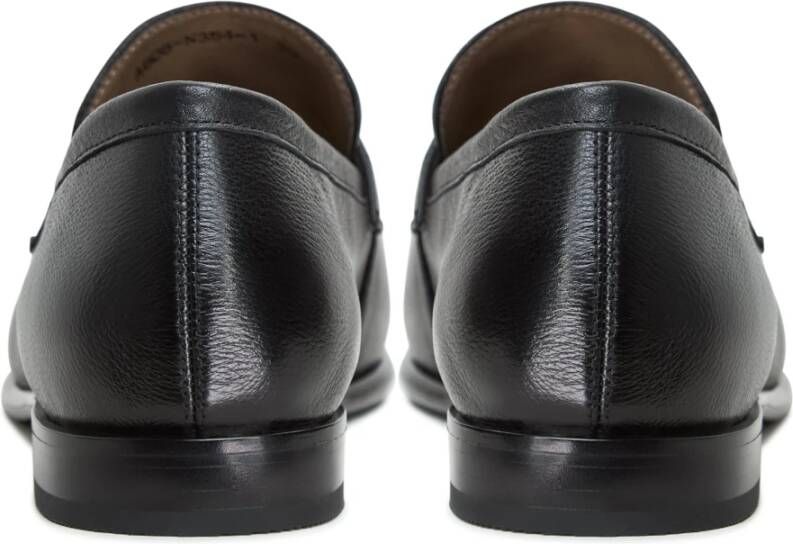 Cesare Gaspari Zwarte Leren Blokhak Loafers Black Dames