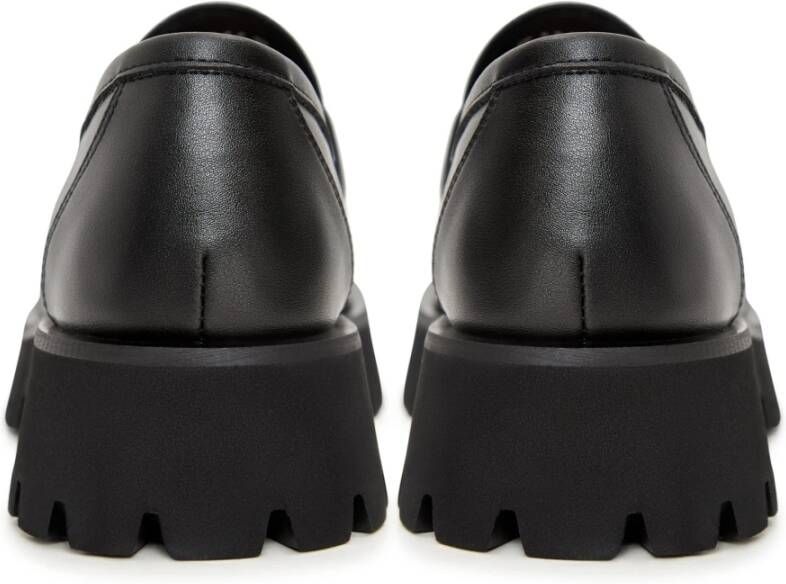 Cesare Gaspari Zwarte Platform Loafers met Kwast Details Black Dames