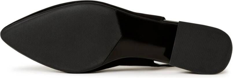 Cesare Gaspari Zwarte Suède Slingback Ballerina Black Dames