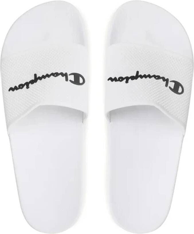 Champion Witte Logo Slippers White Heren