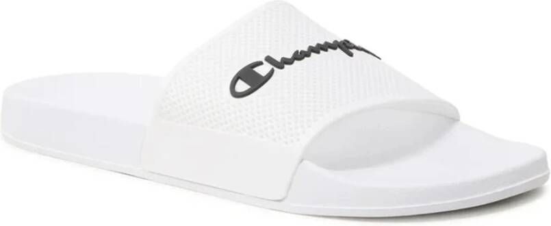 Champion Witte Logo Slippers White Heren