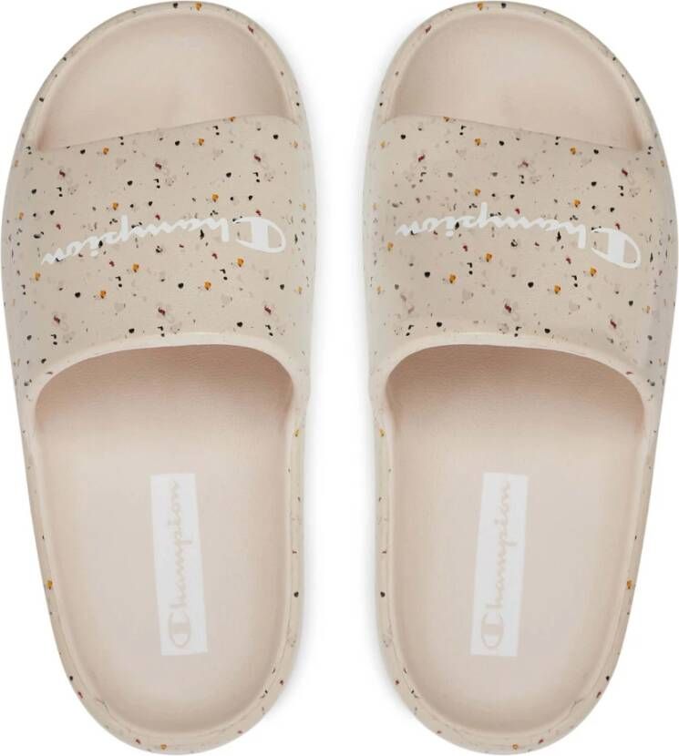 Champion Zachte Slipper Slide Flip flops Beige Dames