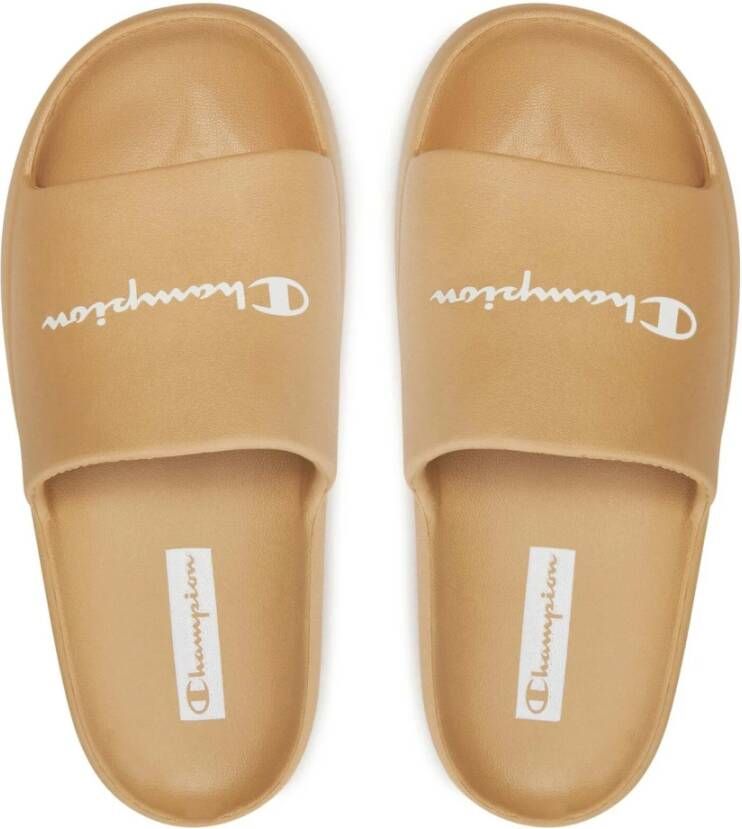 Champion Zachte Slipper Slide Flip flops Beige Heren